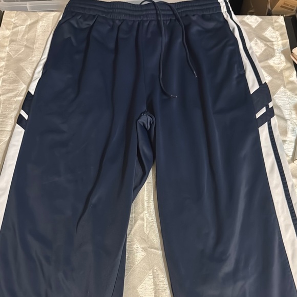 Mens Navy Blue Track Pants with White Stripes size - Picture 1 of 6